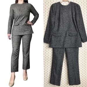 Zara Wool Tweed Houndstooth 2-Piece Suit Set | Extra Small